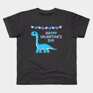 Kids Happy Valentines Day Dinosaur Kids T-Shirt